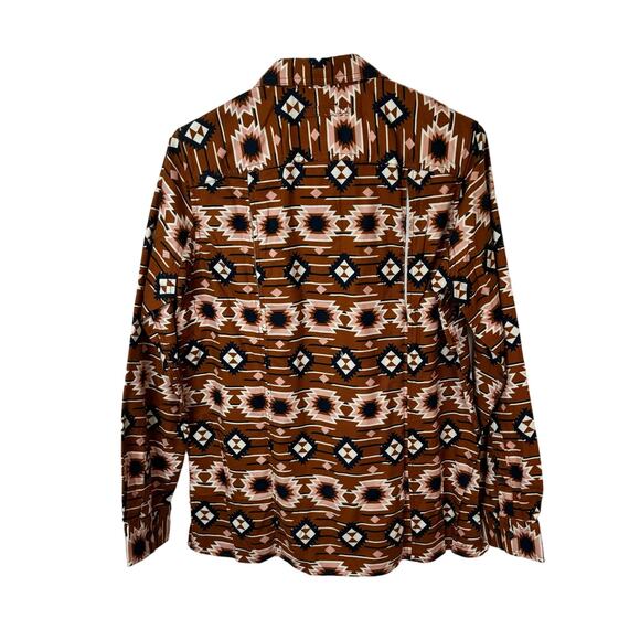 NWT Duluth Trading Co Women's Free Swingin' Flannel Shirt - Aztec brown - Med - Picture 1 of 9